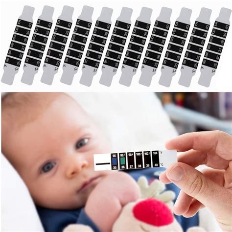 Scheam Pcs Quick Read Forehead Thermometer Strips Great For