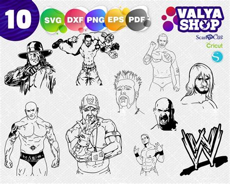 Wwe Svg Wrestling Svg Wrestling Eps Sports Svg Wrestling Silhouette