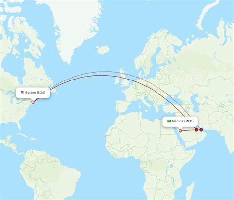 Flights From Madinah To Boston MED To BOS Flight Routes