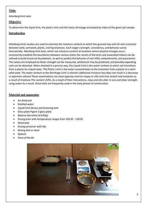 Solution Atterberg Limit Test Lab Report Studypool