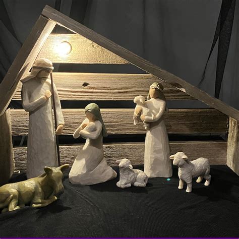 Wooden Nativity Manger Etsy