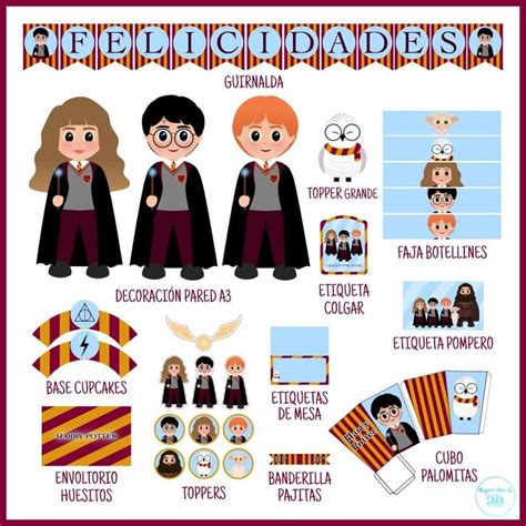 Decoración De Fiesta Harry Potter Para Imprimir Imprimibles Pdf Mejores Ideas De Sara