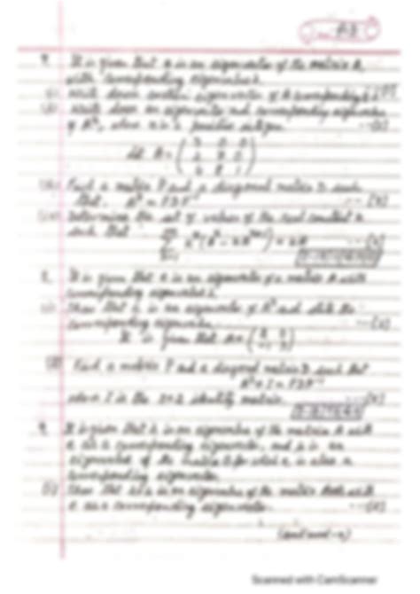 Solution Matrices Notes Exercise Studypool