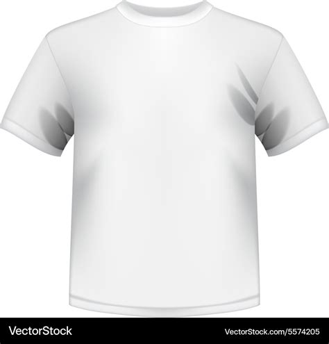 White Round Neck T Shirts Male Isolated Royalty Free Vector