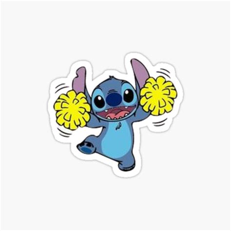 Stitch Holding Pompoms Sticker For Sale By CraftyLifeA Redbubble