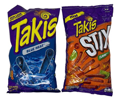 Takis Blue Heat Rolled Tortilla Chips, Hot Chili Pepper Artificially Flavored, Ounce Bag Pack Of ...