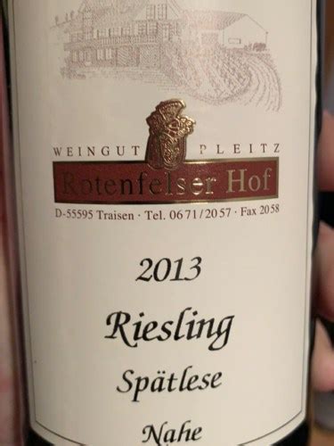 Rotenfelser Hof Riesling Sp Tlese Vivino Us