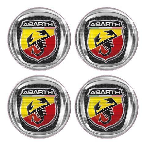 Kit Adesivo Emblema Abarth Palio Punto Centro Roda Resinado Escorrega