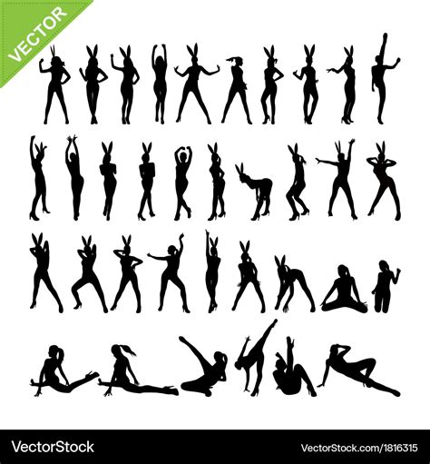 Sexy Women And Dancing Silhouettes Set 13 Vector Image