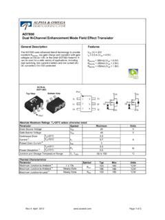 AO7800 Dual N Channel Enhancement Mode Field Effect Ao7800 Dual N