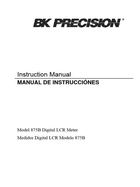 Bk Precision 875b Manual Download Free Pdf Capacitor Series And