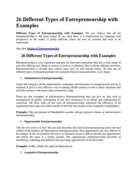 26 Different Types Of Entrepreneurship With Examples 26 Different