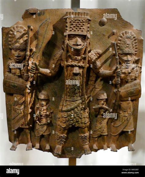 Benin Bronze Metal Plaque That Decorated The Royal Palace Of The Benin