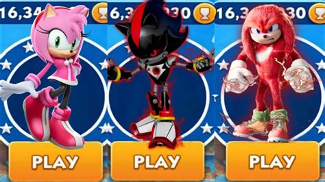 Sonic Dash Sport Amy Vs Metal Shadow Vs Knuckles Movie Sonic Vs All