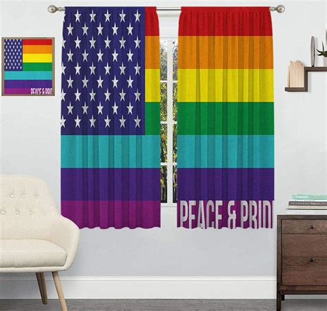 Pride Window Curtain Mixed Flag Design American And Lgbt