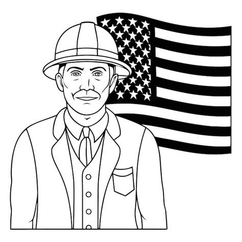 A Man In A Hat And Jacket Stands In Front Of A Flag That Says The Man