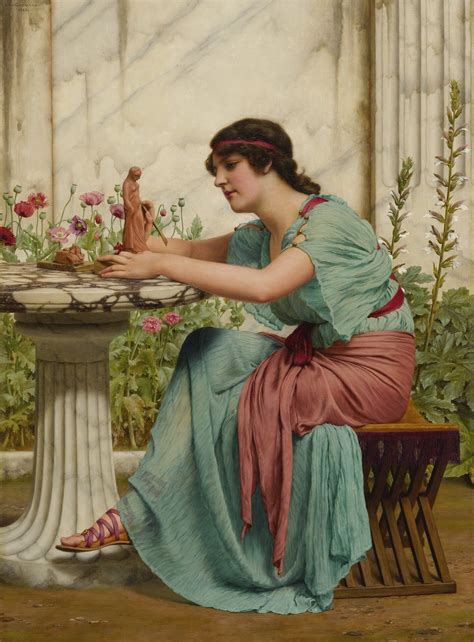 John William Godward A Dilettante 1922 Canvas Print Wall Art Godward