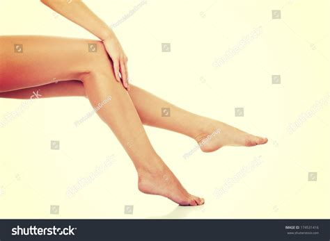 Naked Long Legs Sitting Woman Her Stock Photo Shutterstock