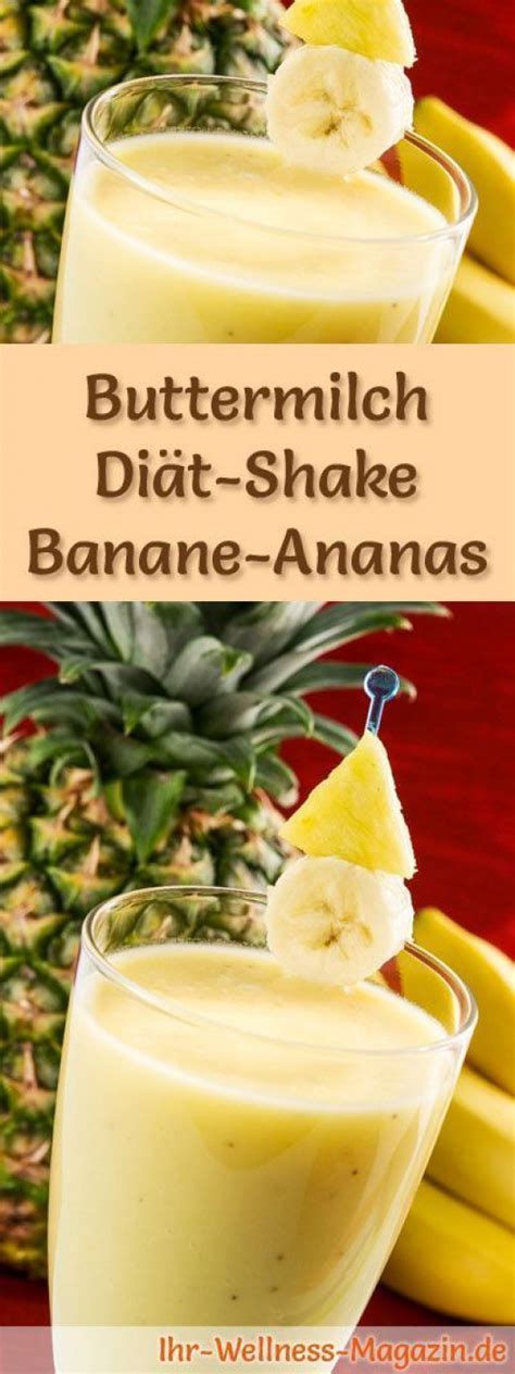 Buttermilch Shake mit Banane und Ananas ein Rezept mit viel Eiweiß