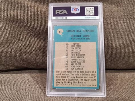 1964 PHILADELPHIA BART STARR VINCE LOMBARDI ROOKIE RC PSA 7 PACKERS LOW