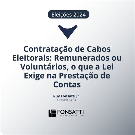 Os cabos eleitorais desempenham um papel importante nas campanhas ...