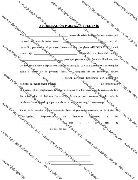 Autorización Salir del País – Servicio de Apostilla Honduras