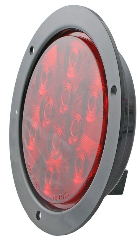 Sealed Round Led Trailer Stop Turn And Tail Light Flange Mount