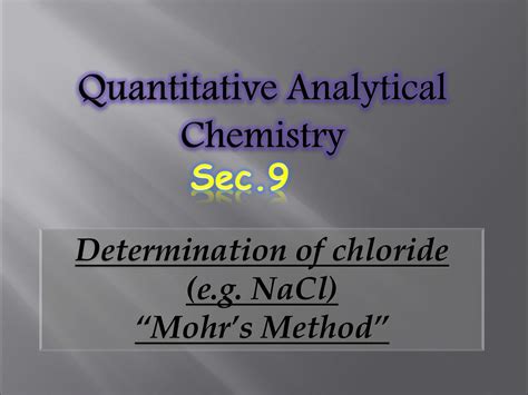 Solution Lab Determination Of Chloride Studypool