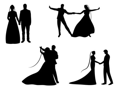 Bride And Groom Wedding Silhouette Svg Bundle Romantic Diy Crafts For