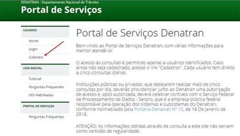 Como Fazer Cadastro No Denatran Denatran Org