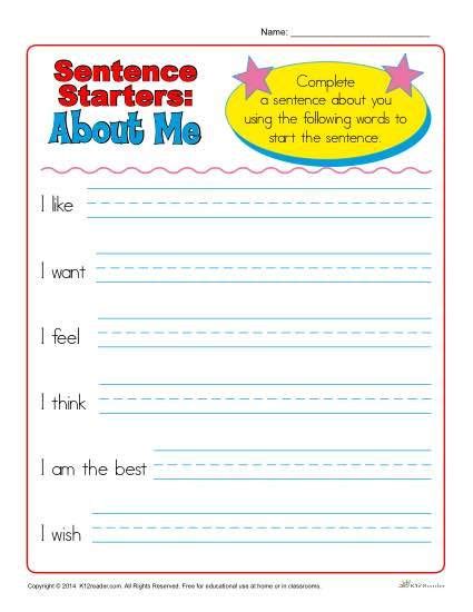 20 1st Grade Sentence Starters Desalas Template