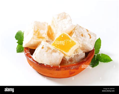 Greek Loukoumi Turkish Delight With Delicious Mastic Flavor Stock