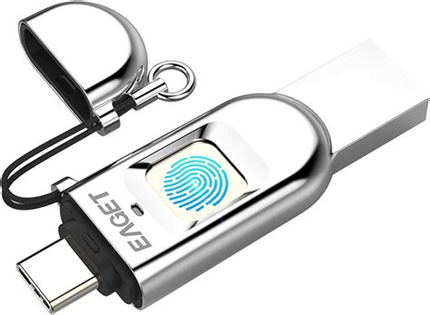 Encrypted Fingerprint USB 3 0 Flash Drive 128GB Type C EAGET Memory