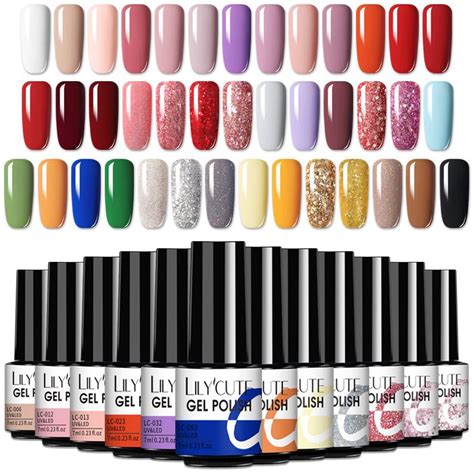 Buy Ml Lilycute Bottles Colorful Sequins Gel Nail Polish Set Soak