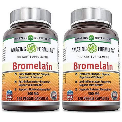 Amazing Formulas Bromelain Mg Gdu Veggie Capsules