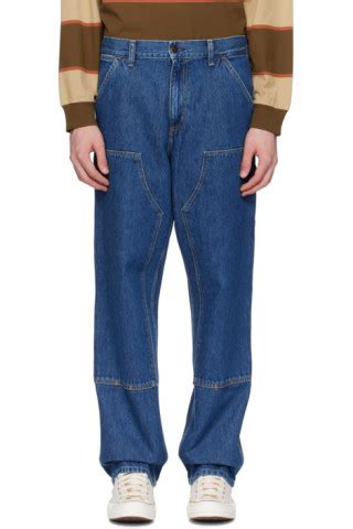 Carhartt Work In Progress Blue Double Knee Jeans SSENSE