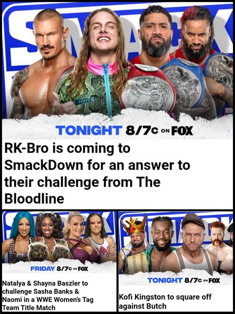 Card For Tonight S WWE Smackdown SquaredCircle