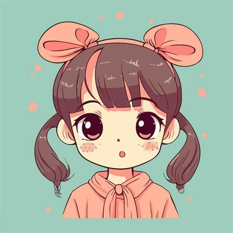 Personagem De Desenho Animado De Garota Kawaii De Anime Bonito