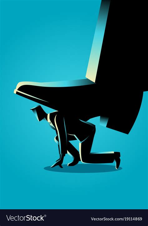 Giant Foot Trampling A Businessman Royalty Free Vector Image