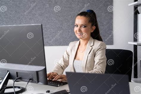 Programmer Woman Coding On Computer Stock Image Image Of Development