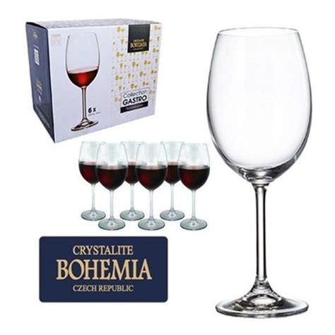 Jogo Ta As De Cristal Bohemia Para Vinho De Ml Shopee Brasil