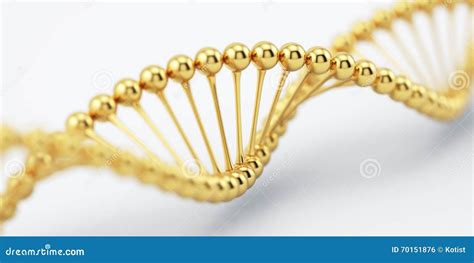 DNA Golden Structure Model With Soft Focus Stock Illustration