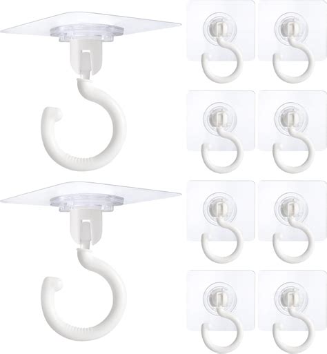 Amazon 10 Pieces Adhesive Ceiling Hooks Sticky Hooks Clear Hooks