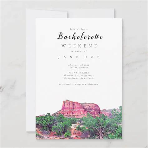 Sedona Arizona Bachelorette Party Invitation Zazzle