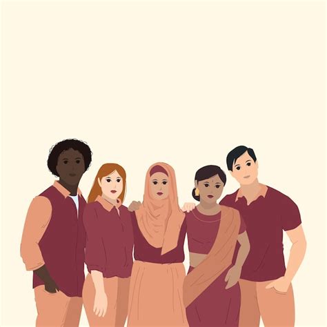 Amistad Internacional Grupo De Personas Diversas Ilustraci N Vectorial