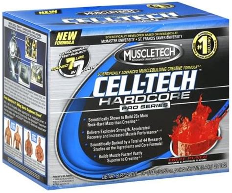 Muscletech Fruit Punch Cell Tech Hardcore 14 Ea Nutrition