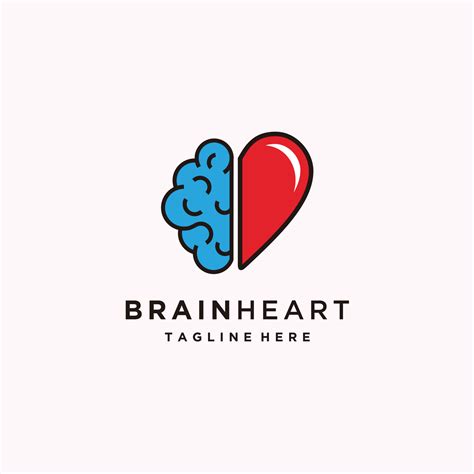 Heart And Brain Flat Logo Design Vector Icon 19588037 Vector Art At