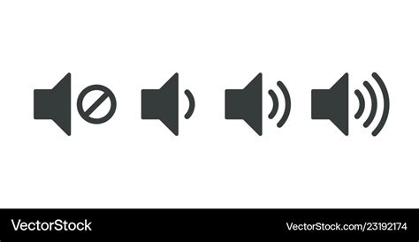 Sound volume icons isolated volume up down Vector Image