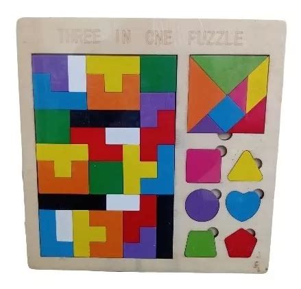 Tabla Encajable Tetris Tangram Figuras Geom Tricas Madera En