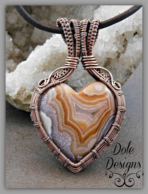 Elegant Heart Cabochon Wire Weave Wrap Tutorial Etsy